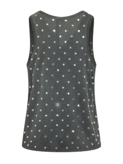 Mesh Tank Top with Embellishments