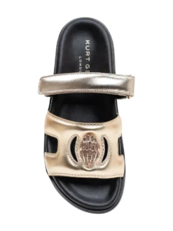 Metallic Leather Cut-Out Sandals