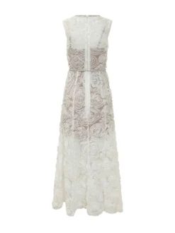 Midi Dress with Floral Embroidery