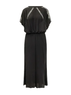 Midi Dress with Lace Inserts