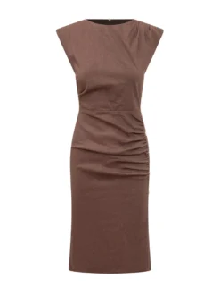 Midi Dress with Side Draping