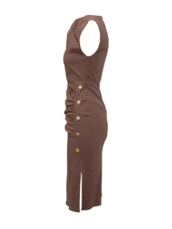 Midi Dress with Side Draping