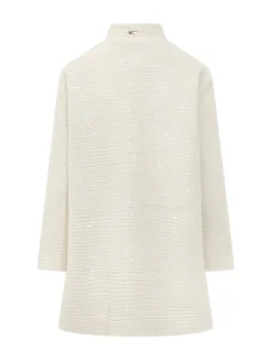 Mid Length Coat with High Neck
