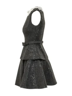 Mini Dress with Embroidered Collar