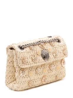 Mini Kensingt Raffia Bag with Floral Embellishments