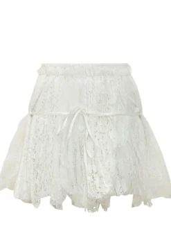 Mini Skirt with Lace and Belt