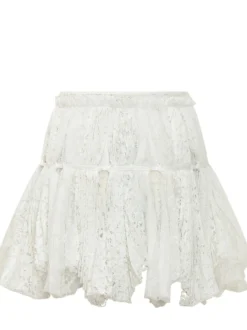 Mini Skirt with Lace and Belt