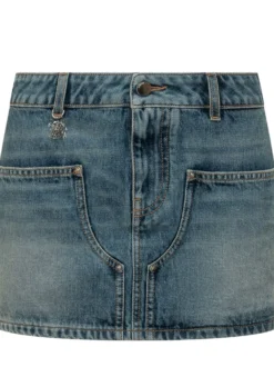 Mini Skirt with Pockets and Button Closure