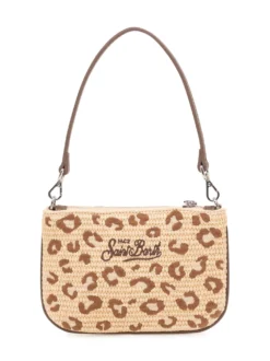 Mini Straw Bag with Print