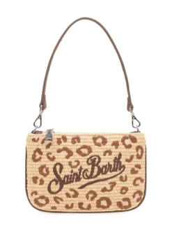 Mini Straw Bag with Print