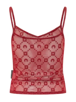 Moonogram Mesh Strap Top