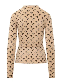 Moon Print High Neck Top