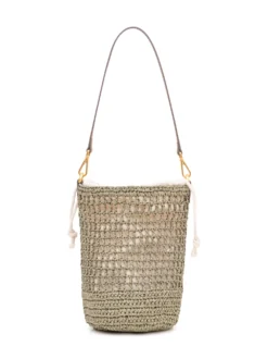 Nefeli Bucket Bag with Woven Texture and Drawstring