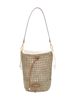 Nefeli Bucket Bag with Woven Texture and Drawstring