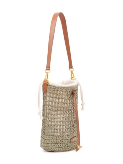 Nefeli Bucket Bag with Woven Texture and Drawstring