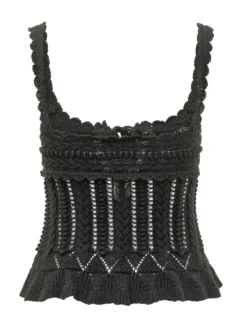 Neves Knit Top with Straps and Front Ties