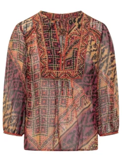 Odetta Blouse with Geometric Print
