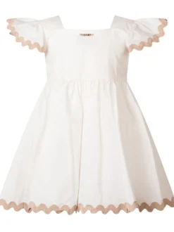 Off Shoulder Dress with Scalloped Edges