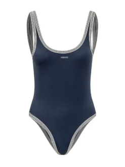 One Piece Swimsuit with Geometric Trims