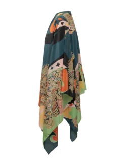 Open Cape with Decorative Print