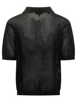 Open Knit Polo Shirt