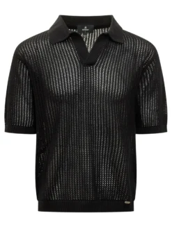 Open Knit Polo Shirt