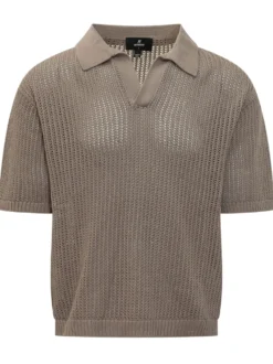 Open Knit Polo Shirt
