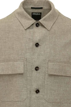 Overshirt with Patch Pockets and Buttons