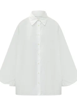 Oversized Shirt with Collar and Buttons