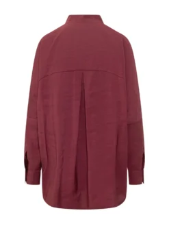 Oversized Shirt with Mandarin Collar