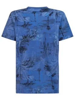 Oversize Short Sleeve T-shirt with Tropical Print