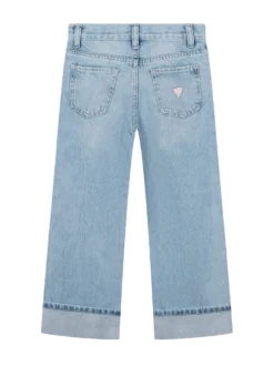 Palazzo Jeans with Floral Embroidery