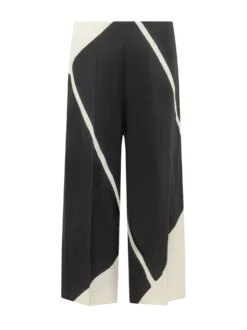Pants with Geometric Print and Wide Leg