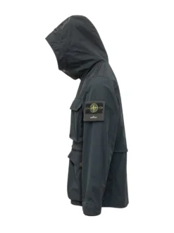 Parka Corto con Cappuccio e Tasche Utility
