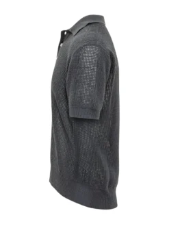 Perforated Polo with Collar and Buttons
