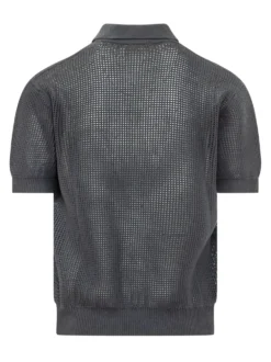 Perforated Polo with Collar and Buttons