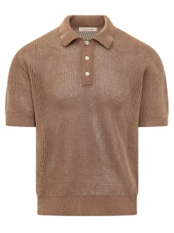 Perforated Polo with Collar and Buttons
