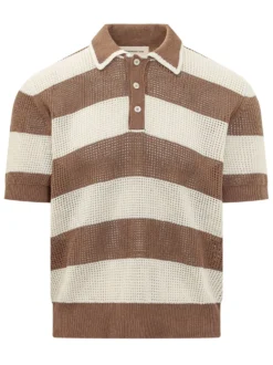 Perforated Polo with Collar and Buttons