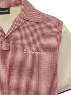 Pied de Poule Polo with Revere Collar