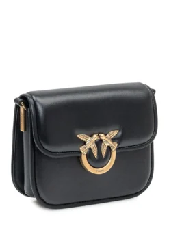 Pinko Love Mini Icon Bag in Black Leather