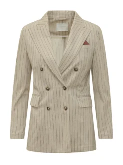 Pinstripe Double-breasted Blazer