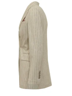 Pinstripe Double-breasted Blazer