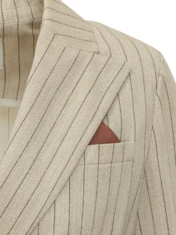 Pinstripe Double-breasted Blazer