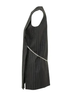 Pinstripe Dress with Belt