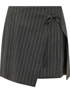 Pinstripe Wrap Skirt