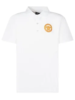 Pique Polo Shirt with Collar and Logo Patch