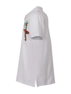 Polo Shirt with Collar and Bear Embroidery
