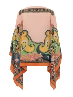 Poncho with Pattern Print