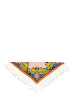 Printed Bandana with Fringe