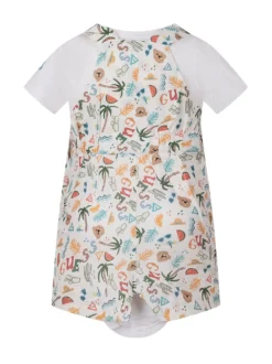 Printed Dungaree Body Set with Hat